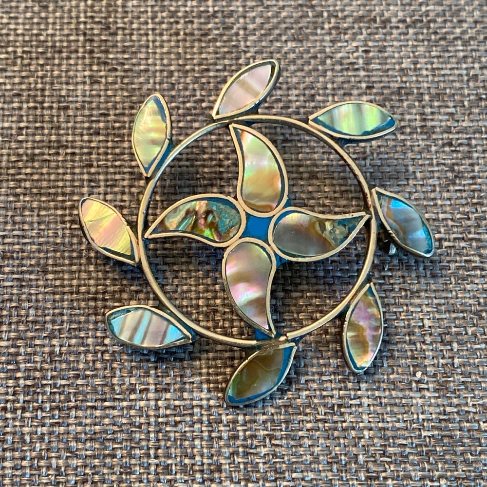 Mother of Pearl /Abalone Brooch